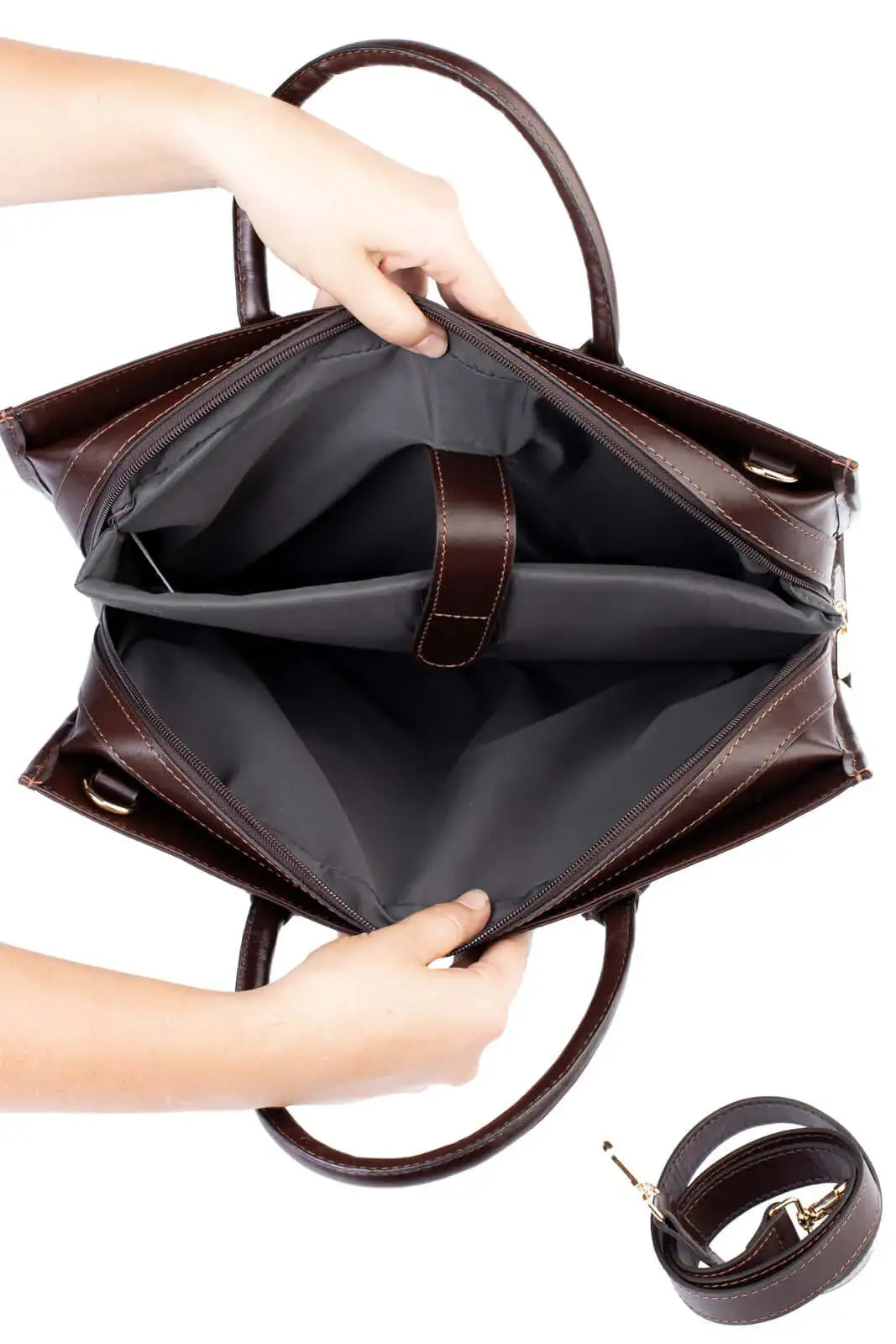 Pasta executiva de couro feminina Vitória - Enluaze