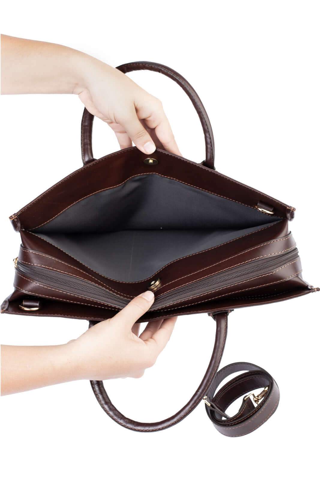 Pasta executiva de couro feminina Vitória - Enluaze