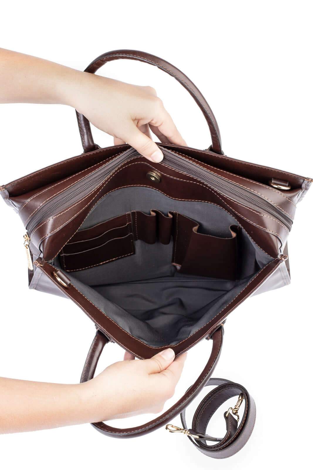 Pasta executiva de couro feminina Vitória - Enluaze