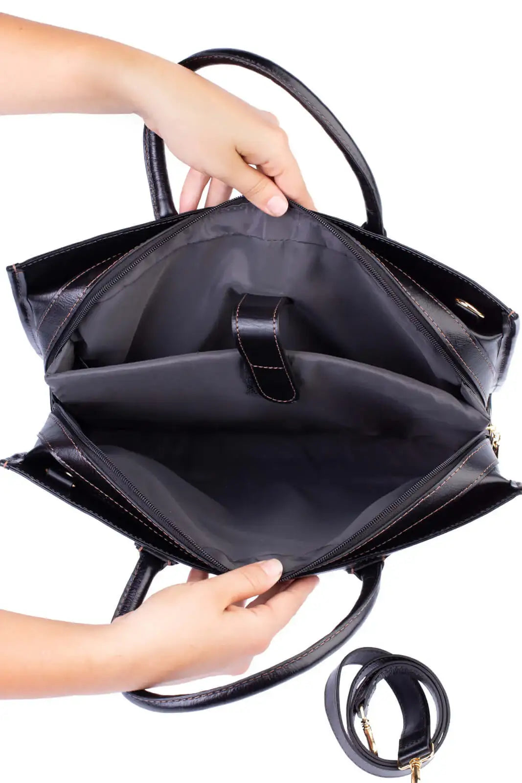 Pasta executiva de couro feminina Vitória - Enluaze