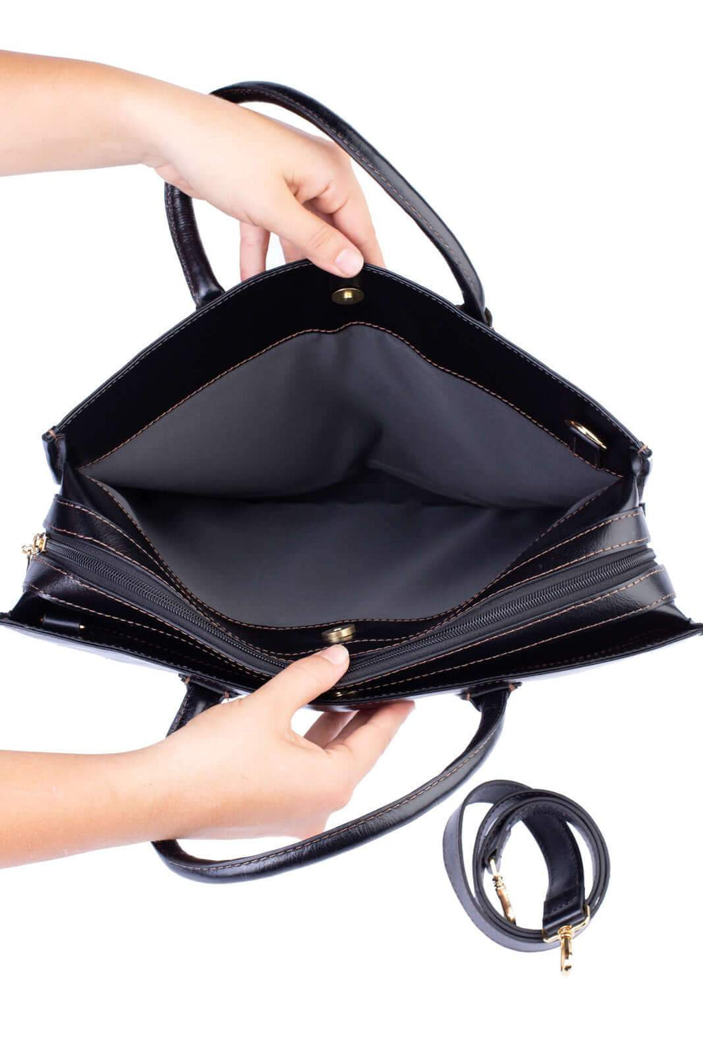 Pasta executiva de couro feminina Vitória - Enluaze