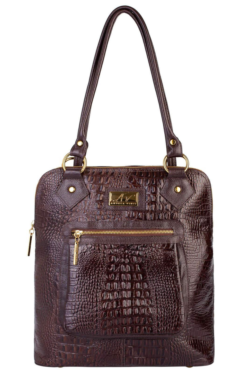 Bolsa mochila de couro croco Lívia - Enluaze