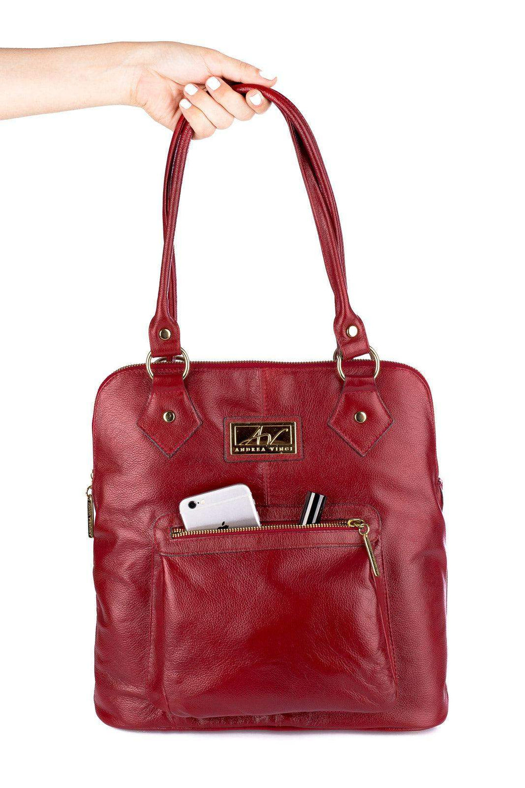 Bolsa mochila de couro liso Lívia - Enluaze