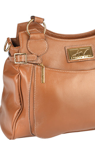 Bolsa grande de couro liso Lúcia