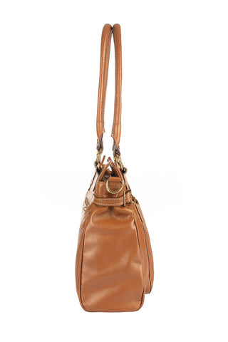 Bolsa grande de couro liso Lúcia