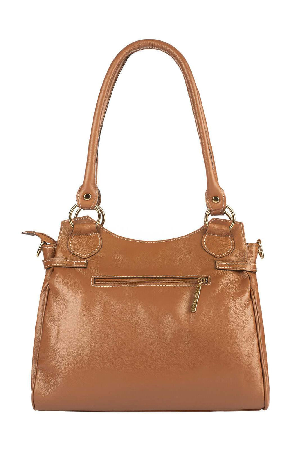 Bolsa grande de couro liso Lúcia - Enluaze