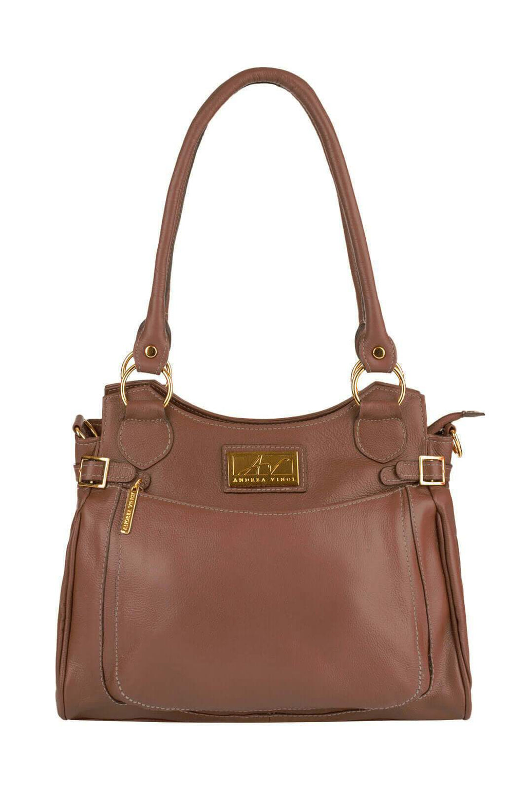 Bolsa grande de couro liso Lúcia - Enluaze