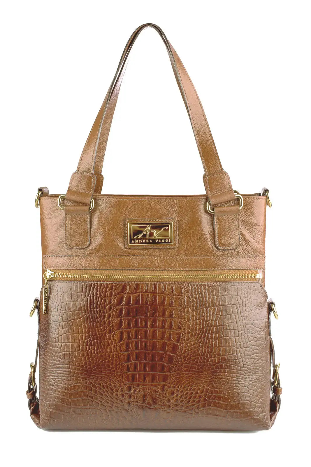 Bolsa de couro 2 em 1 croco Luiza - Enluaze