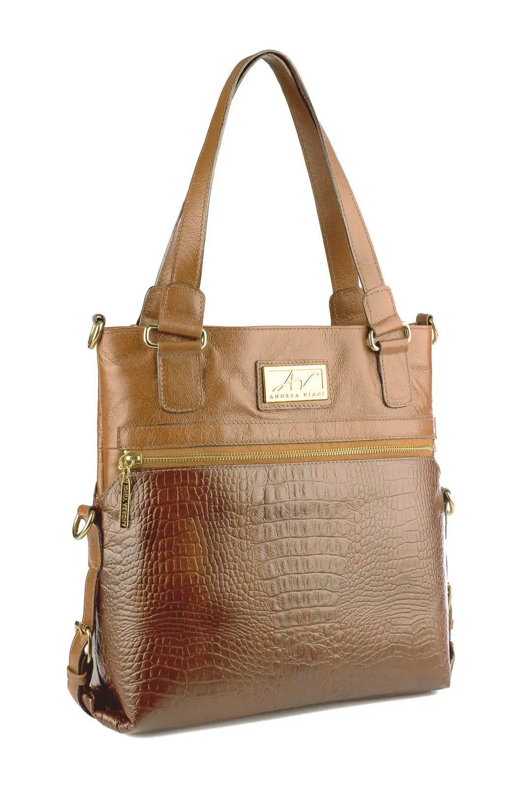 Bolsa de couro 2 em 1 croco Luiza - Enluaze