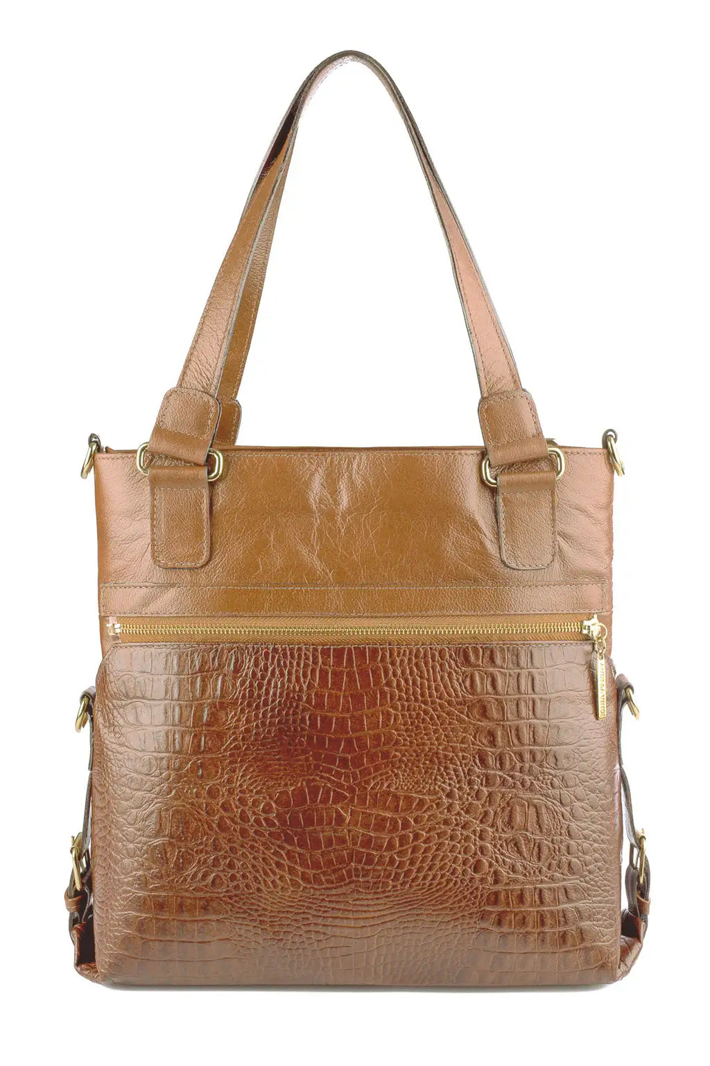 Bolsa de couro 2 em 1 croco Luiza - Enluaze