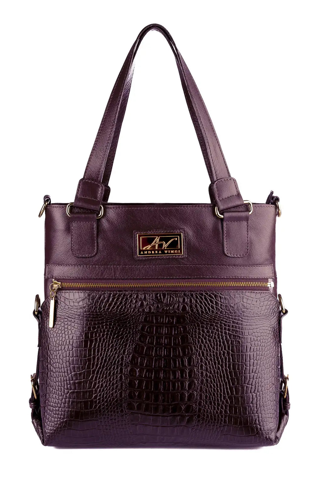 Bolsa de couro 2 em 1 croco Luiza - Enluaze