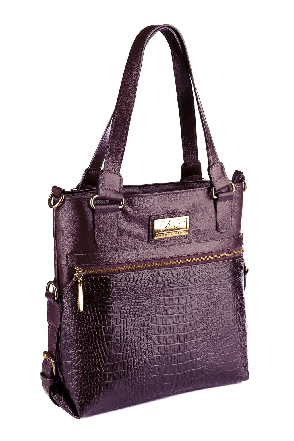 Bolsa de couro 2 em 1 croco Luiza - Enluaze