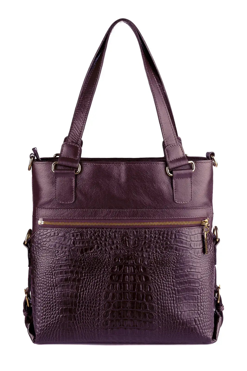 Bolsa de couro 2 em 1 croco Luiza - Enluaze