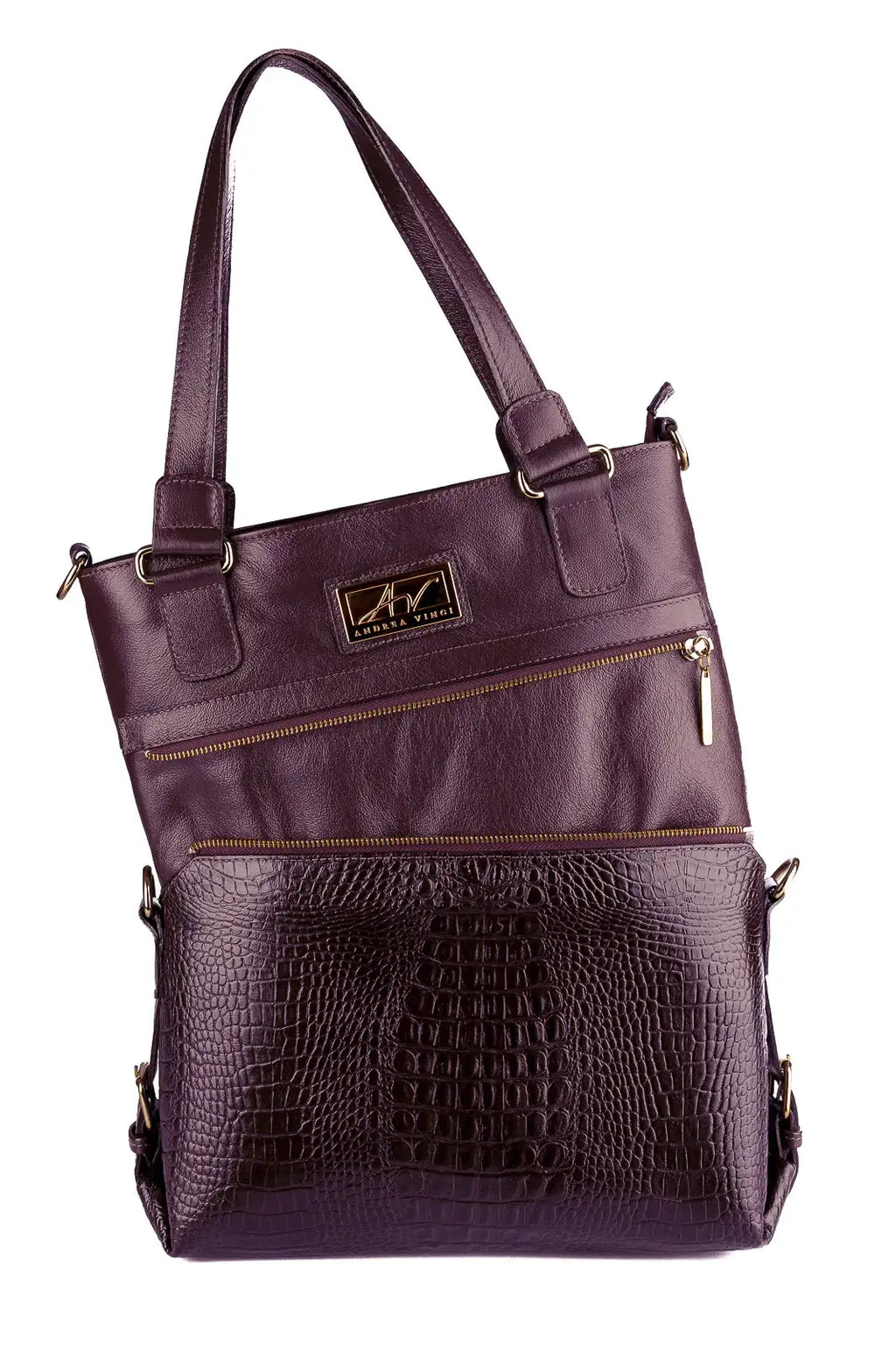 Bolsa de couro 2 em 1 croco Luiza - Enluaze