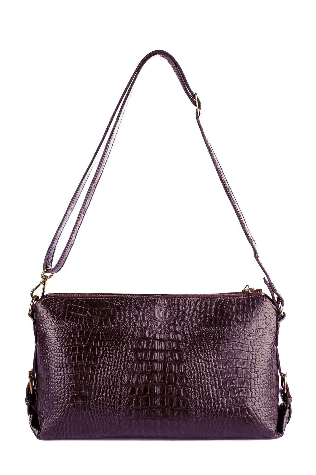 Bolsa de couro 2 em 1 croco Luiza - Enluaze