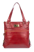 Bolsa de couro 2 em 1 croco Luiza - Enluaze