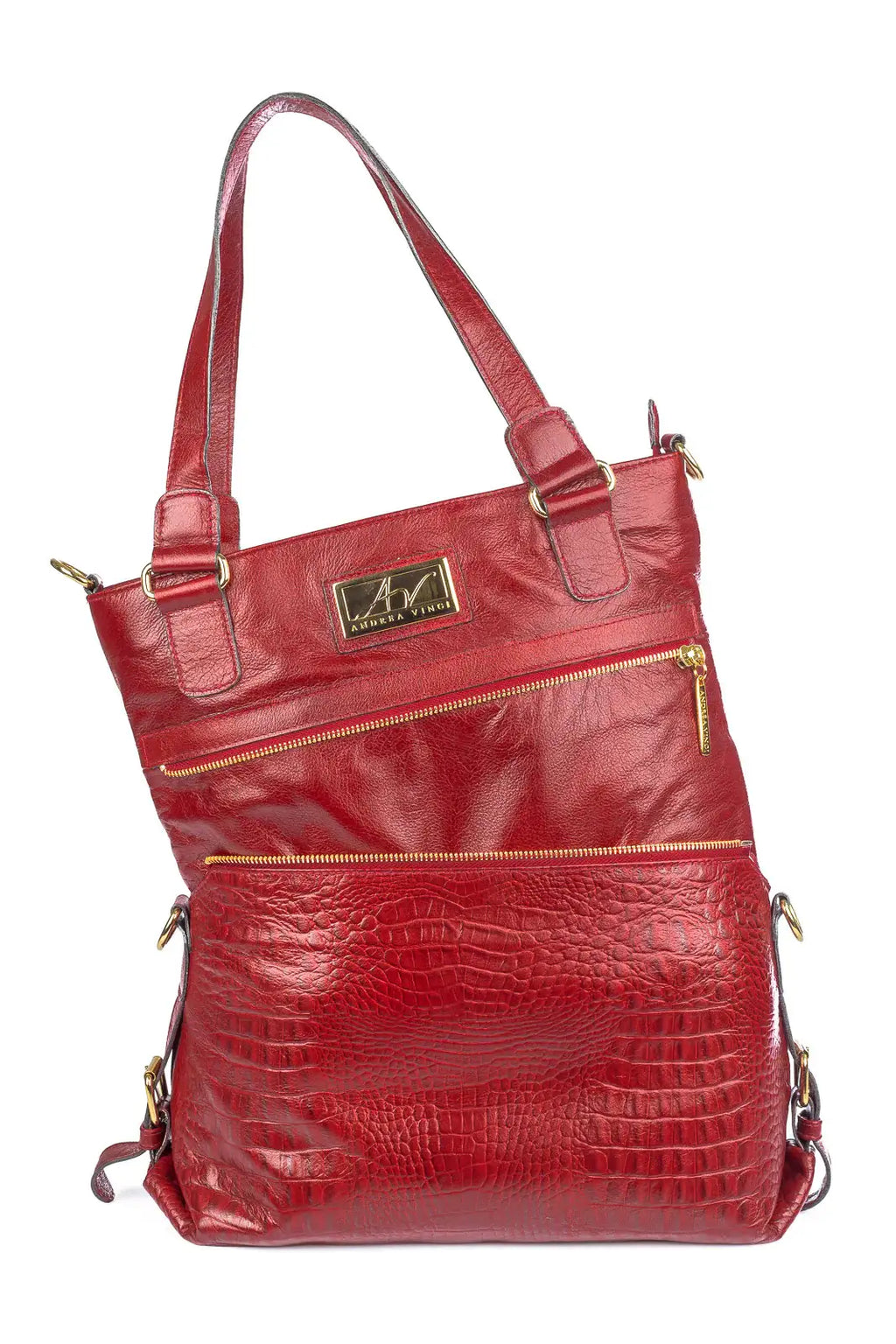 Bolsa de couro 2 em 1 croco Luiza - Enluaze