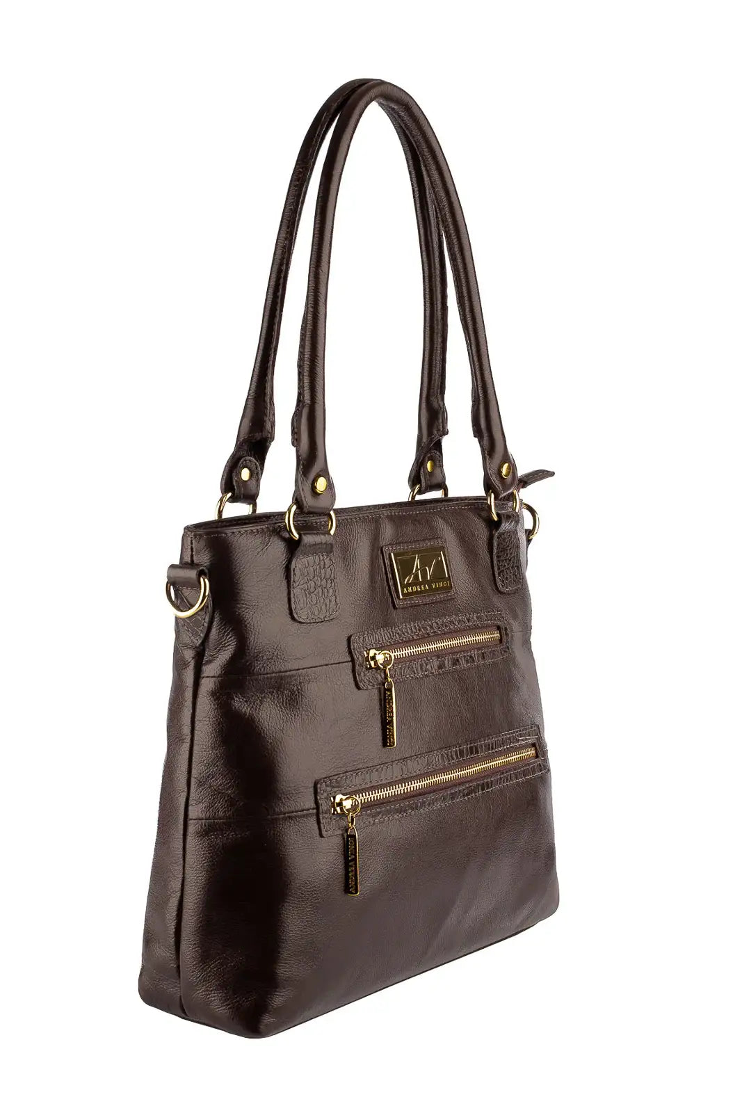 Bolsa de ombro em couro liso Alícia - Enluaze