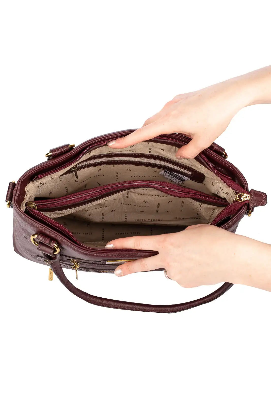 Bolsa de ombro em couro liso Alícia - Enluaze