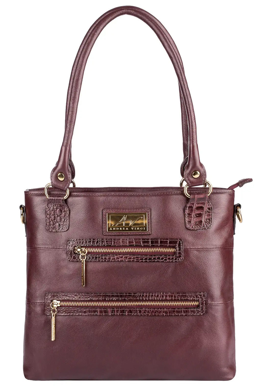 Bolsa de ombro em couro liso Alícia - Enluaze