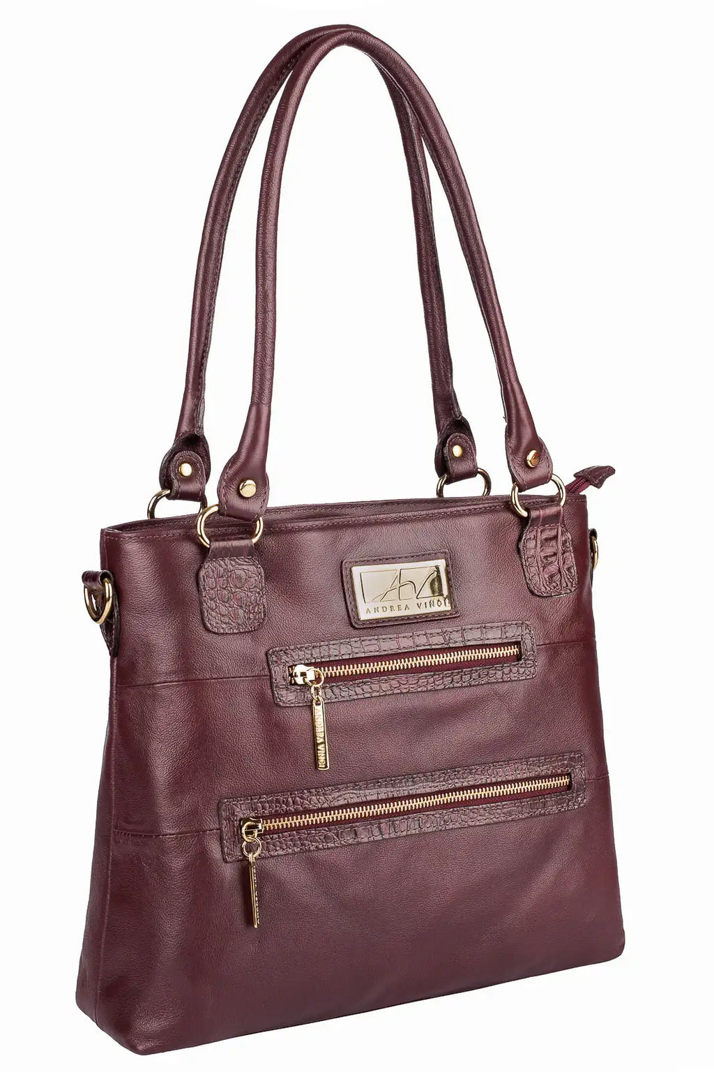 Bolsa de ombro em couro liso Alícia - Enluaze