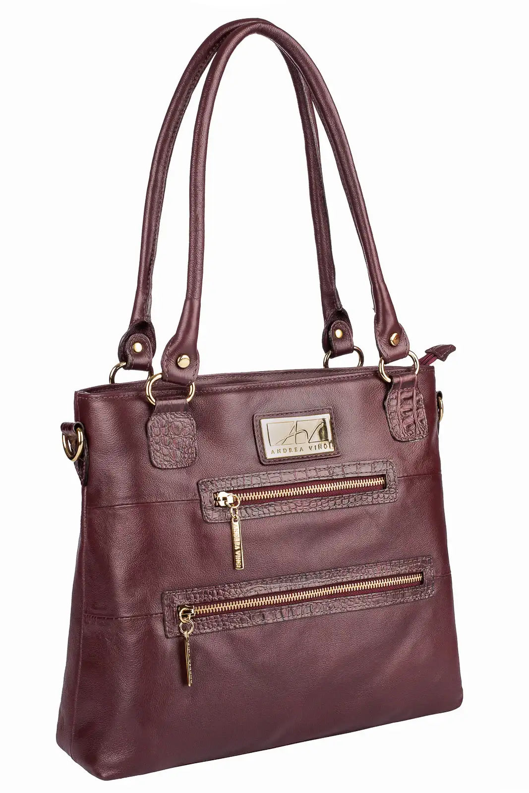 Bolsa de ombro em couro liso Alícia - Enluaze