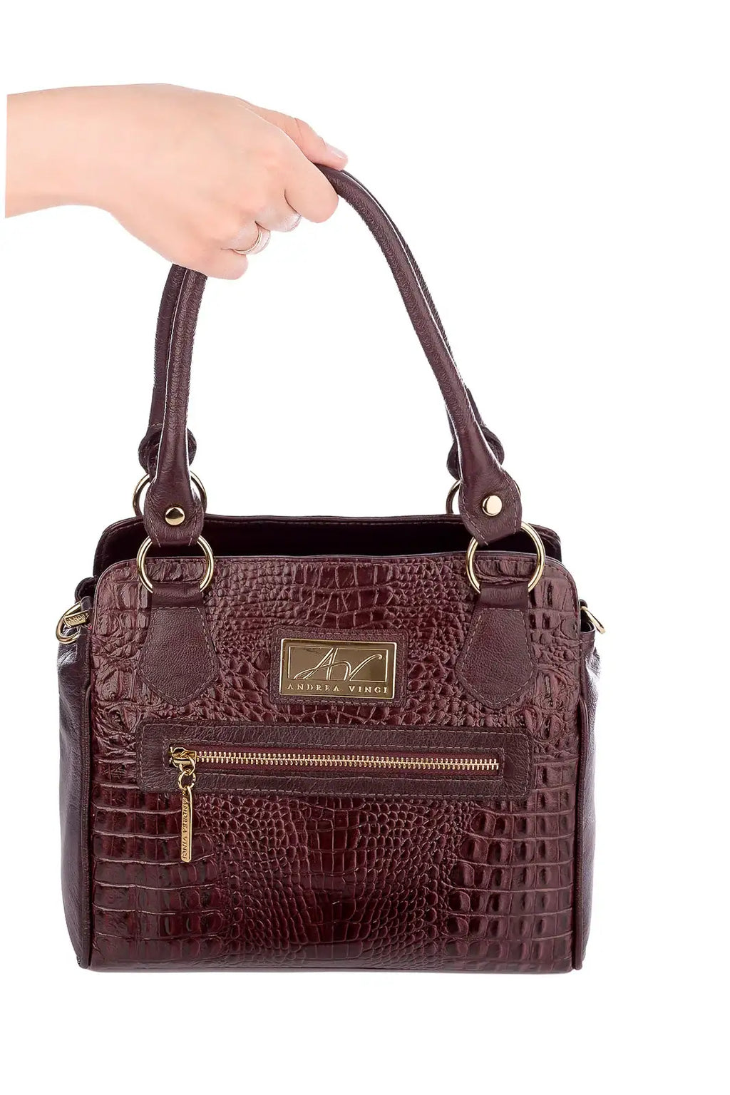 Bolsa de couro croco Amélia - Enluaze