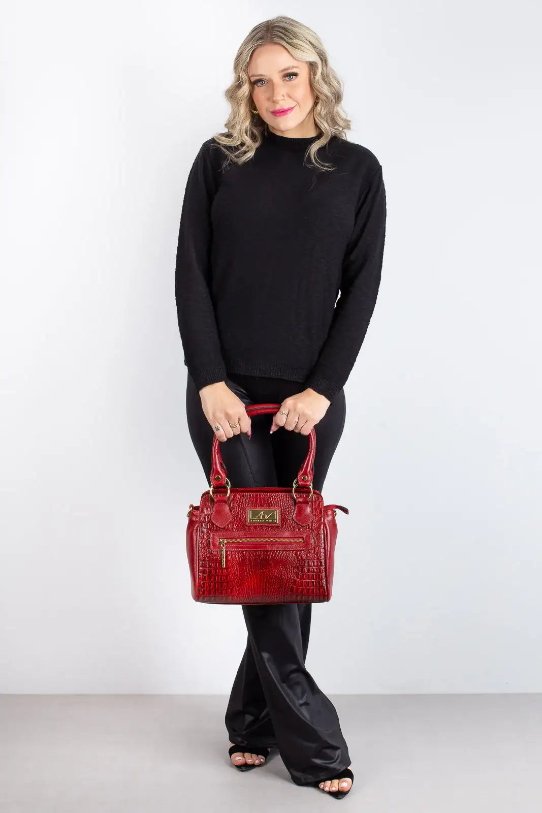 Bolsa de couro croco Amélia - Enluaze