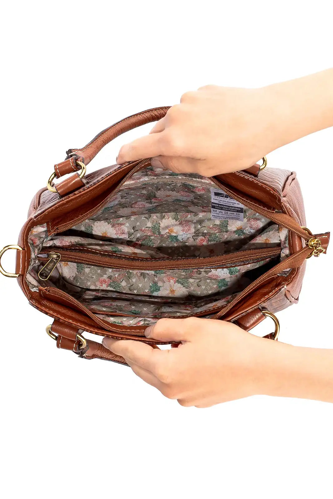 Bolsa de couro croco Amélia - Enluaze