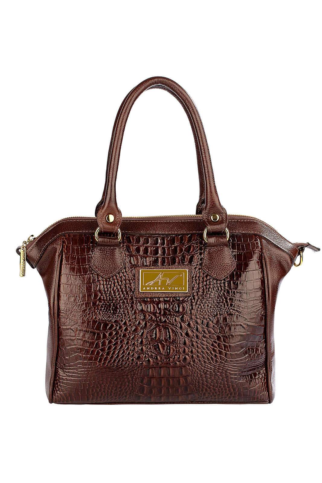 Bolsa estruturada de couro croco Leila - Enluaze