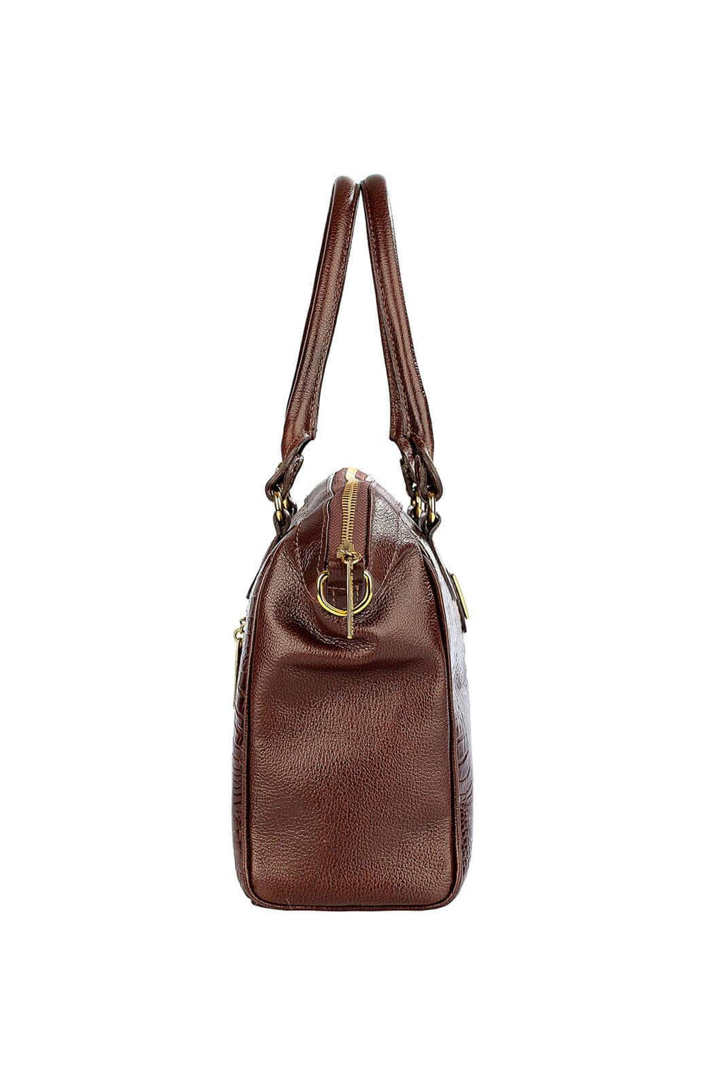 Bolsa estruturada de couro croco Leila - Enluaze