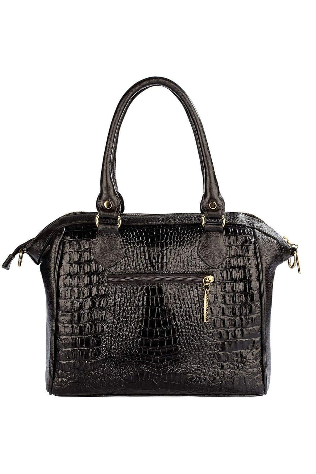 Bolsa estruturada de couro croco Leila