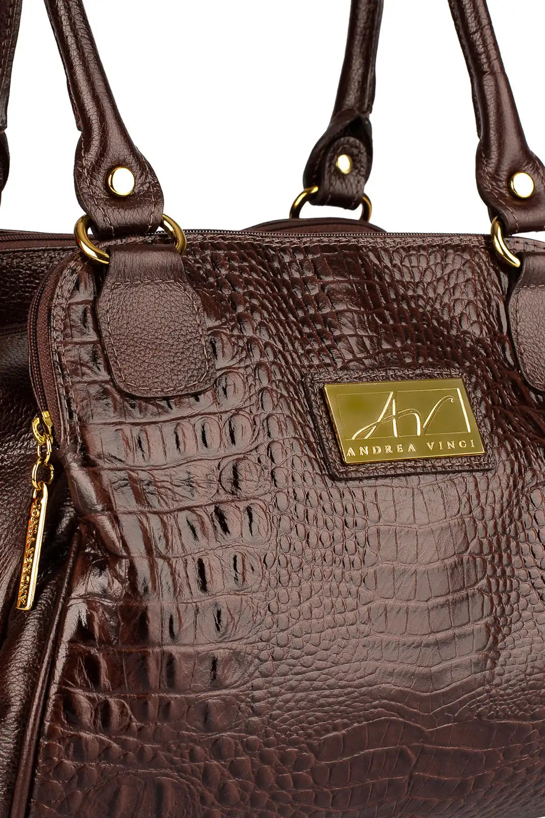 Bolsa de ombro em couro croco Simone - Enluaze