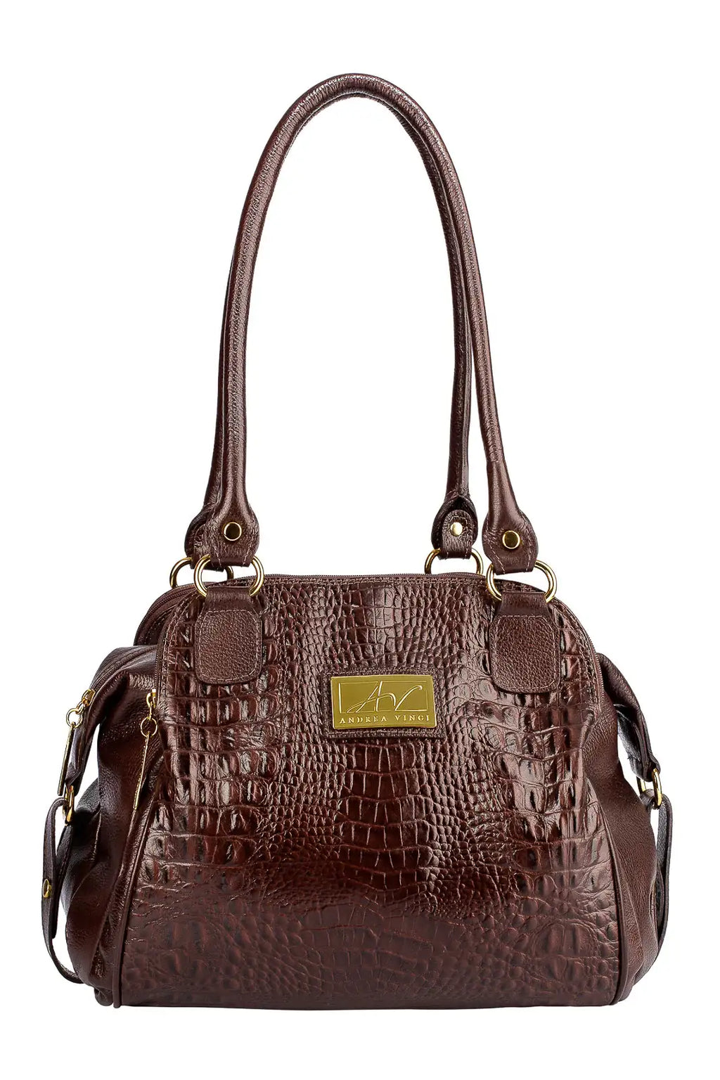 Bolsa de ombro em couro croco Simone - Enluaze