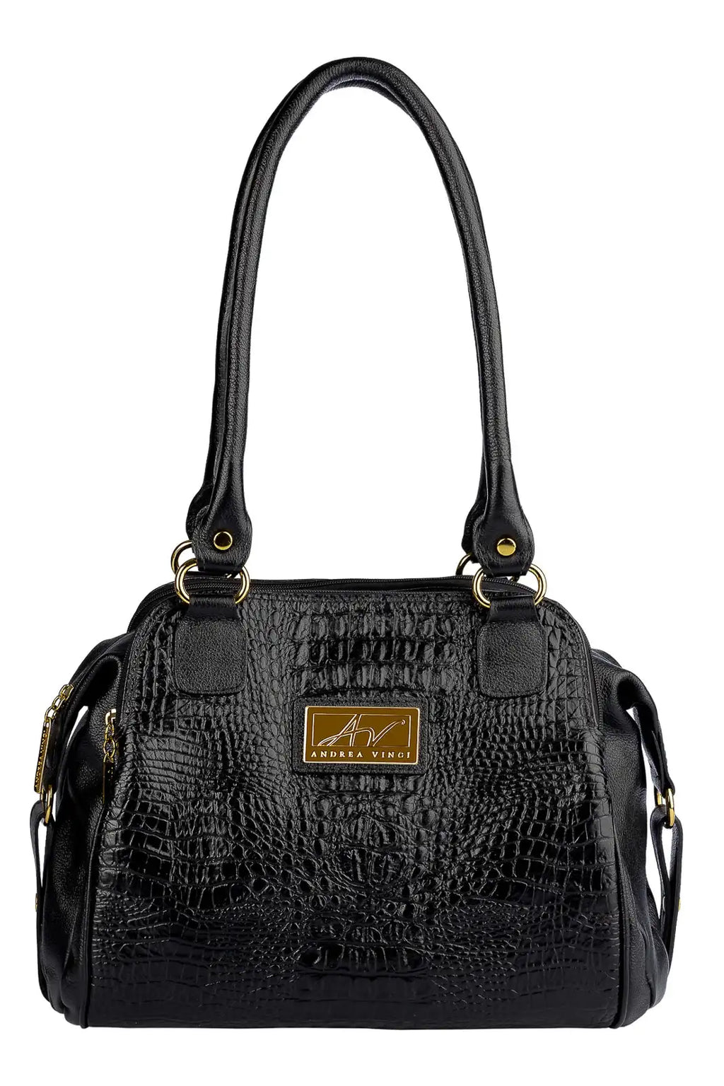 Bolsa de ombro em couro croco Simone - Enluaze