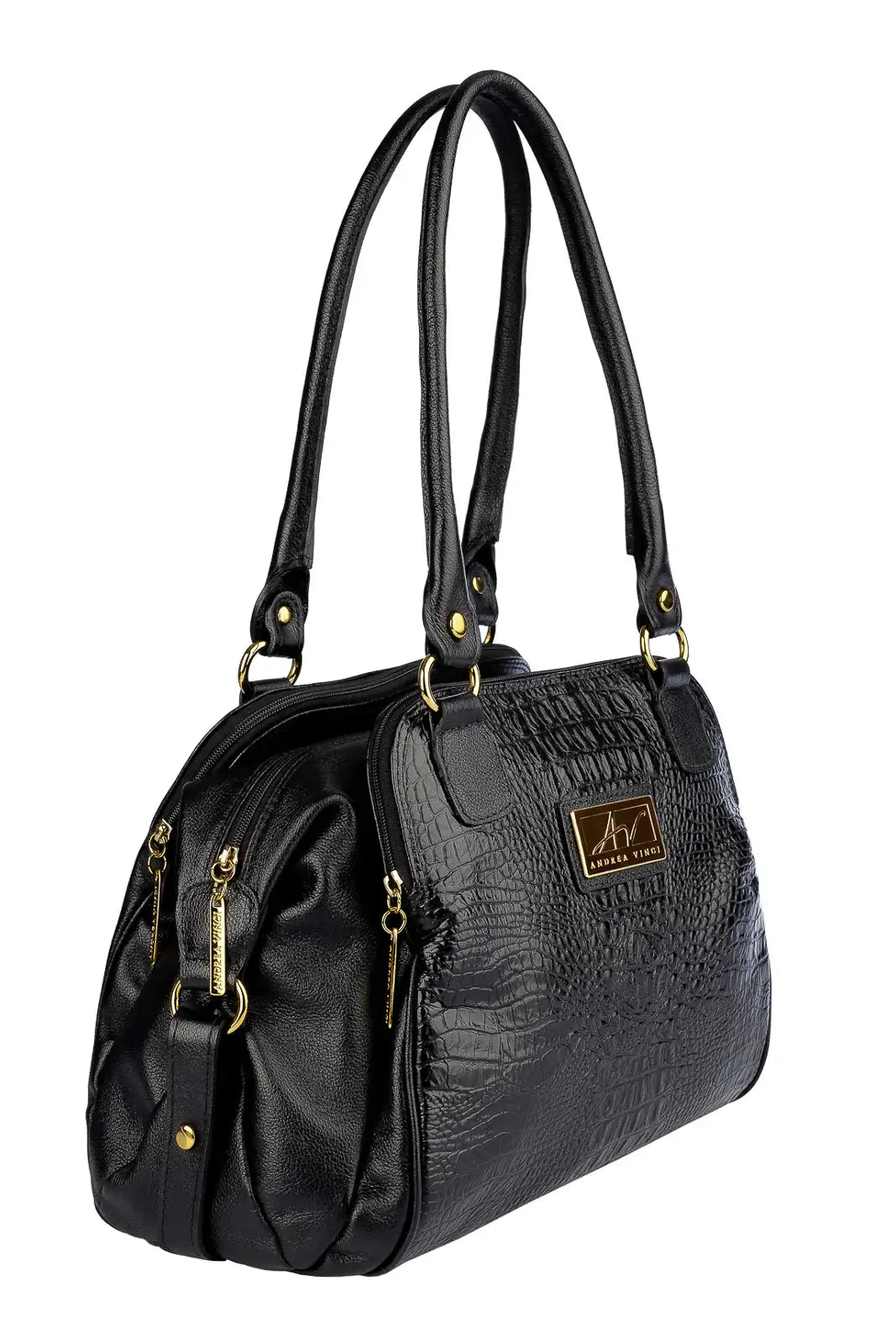 Bolsa de ombro em couro croco Simone - Enluaze