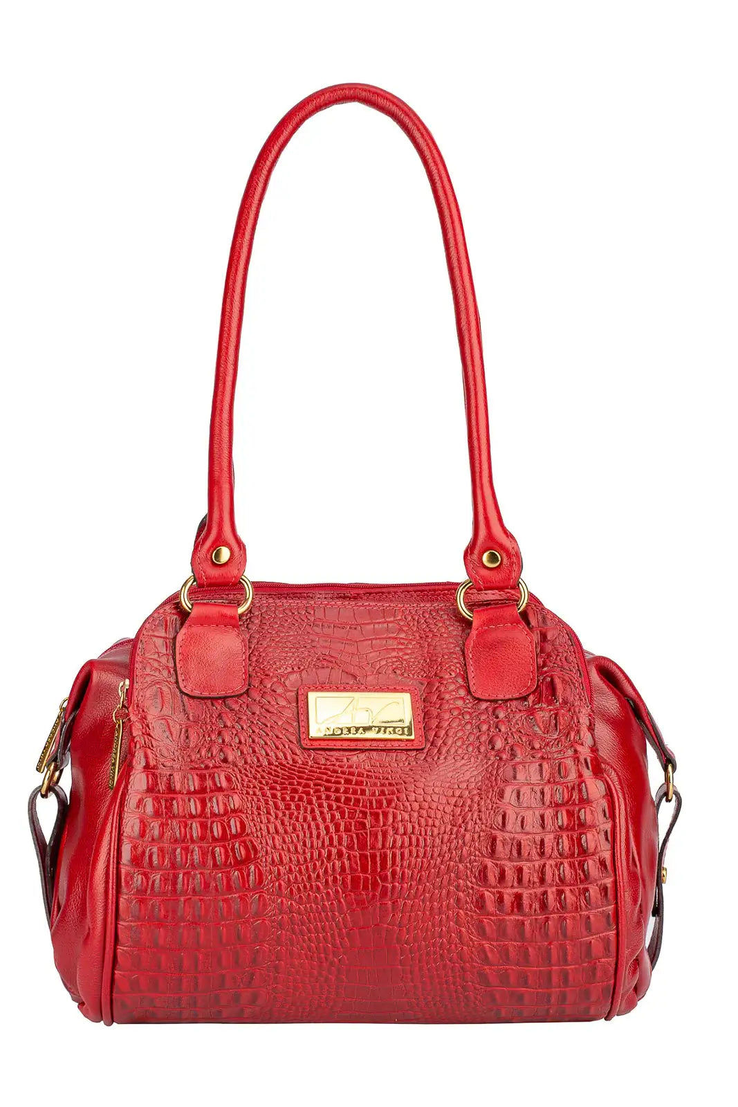 Bolsa de ombro em couro croco Simone - Enluaze