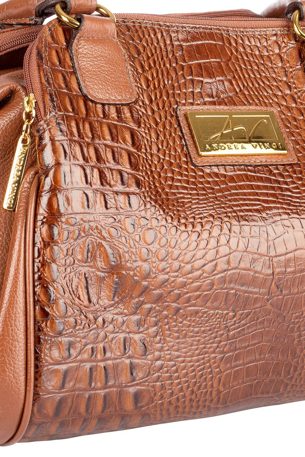 Bolsa de ombro em couro croco Simone - Enluaze