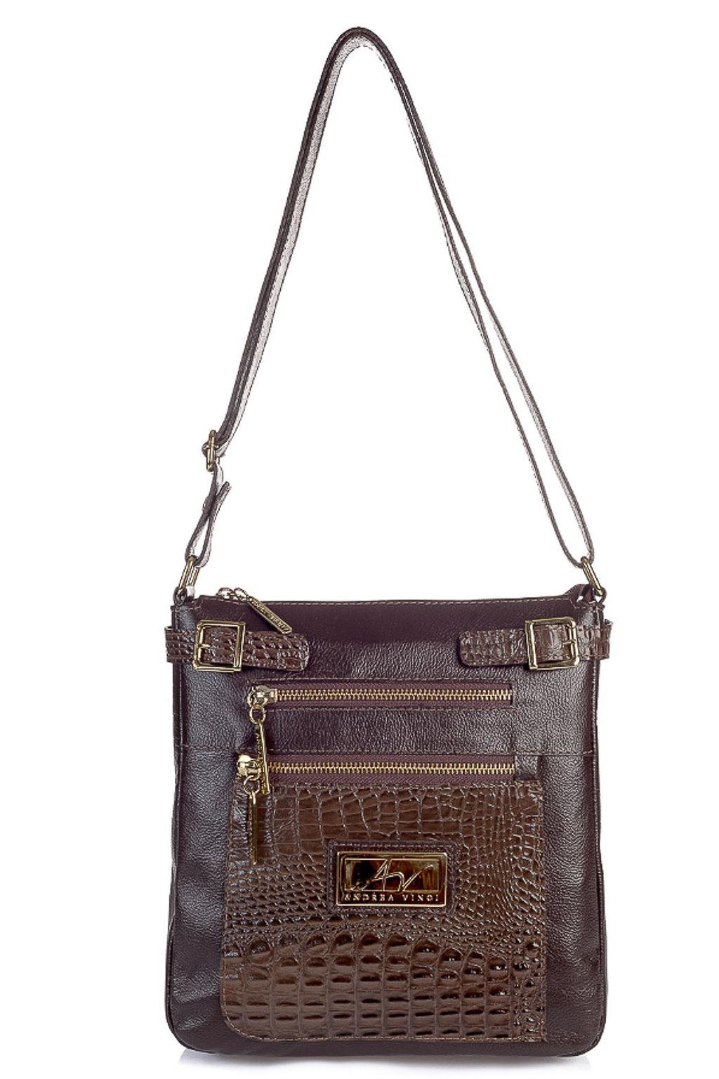 Bolsa Transversal de couro croco Chloe - Enluaze