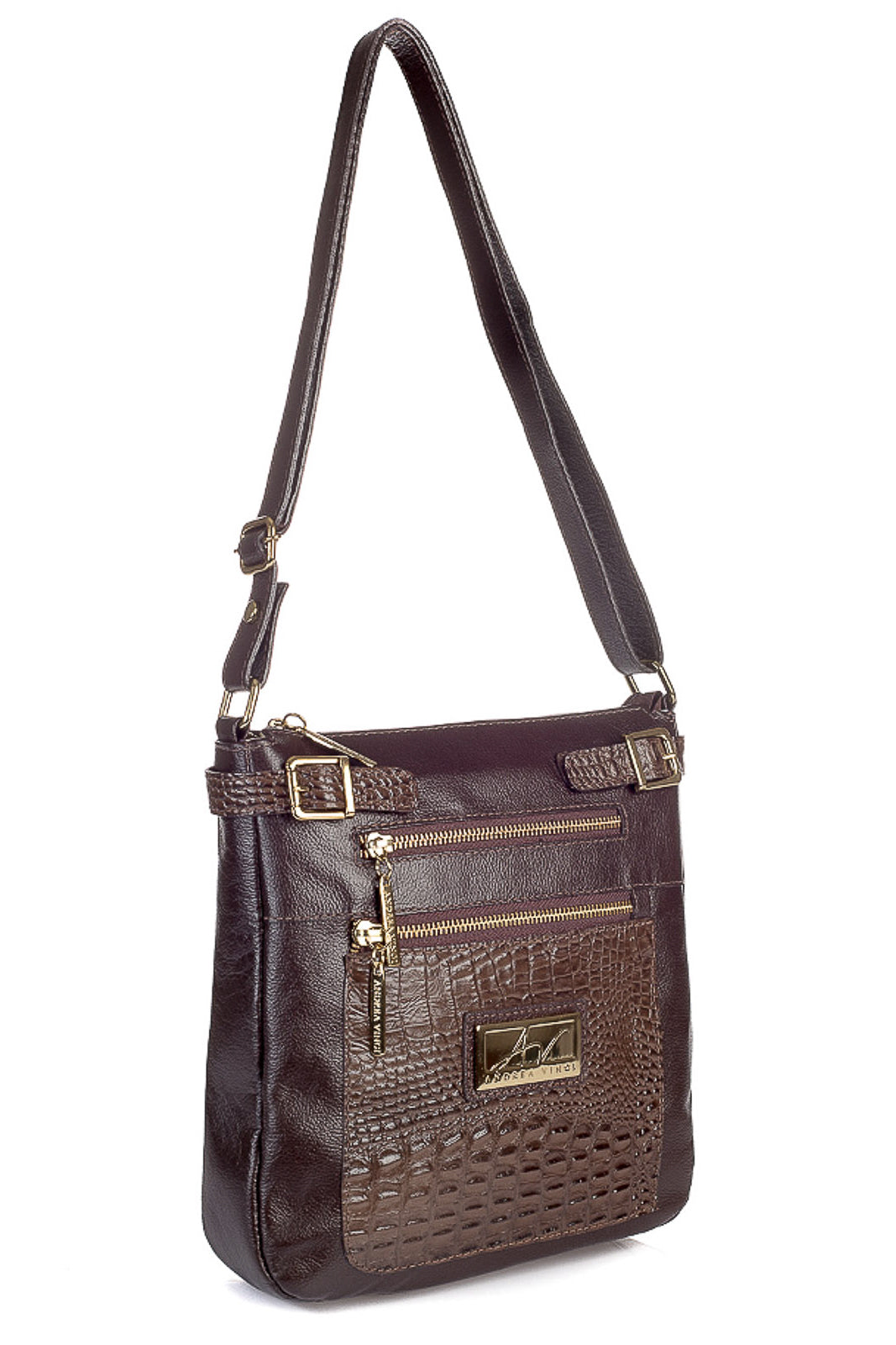 Bolsa Transversal de couro croco Chloe - Enluaze