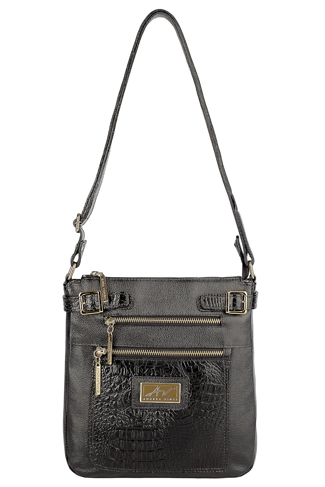 Bolsa Transversal de couro croco Chloe - Enluaze