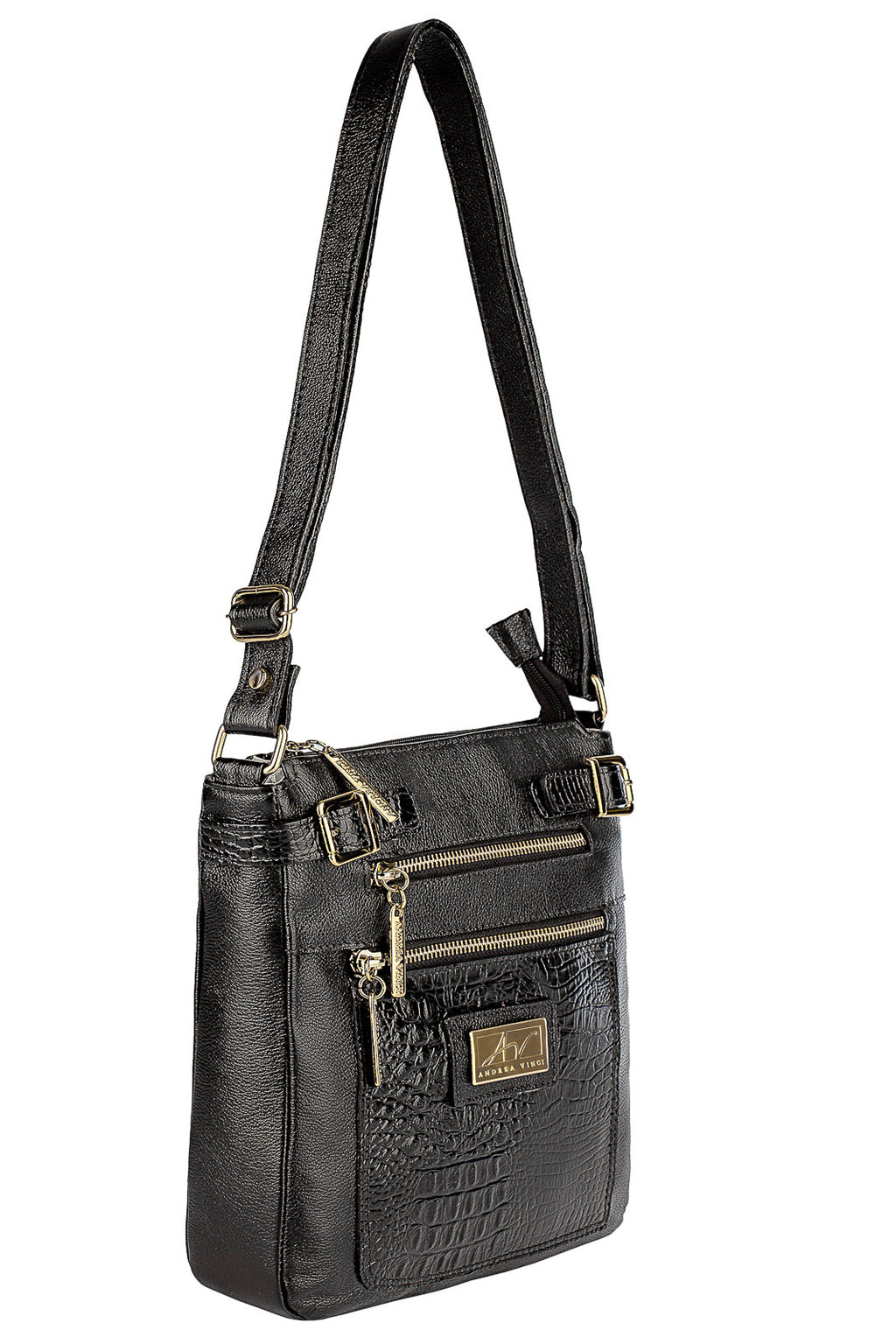 Bolsa Transversal de couro croco Chloe - Enluaze