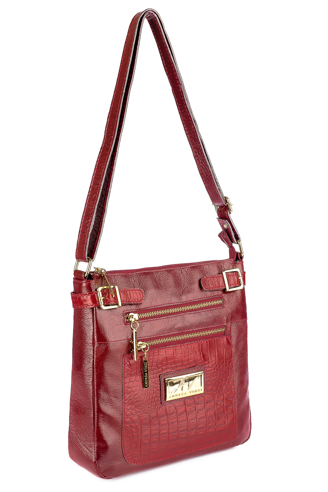 Bolsa Transversal de couro croco Chloe - Enluaze