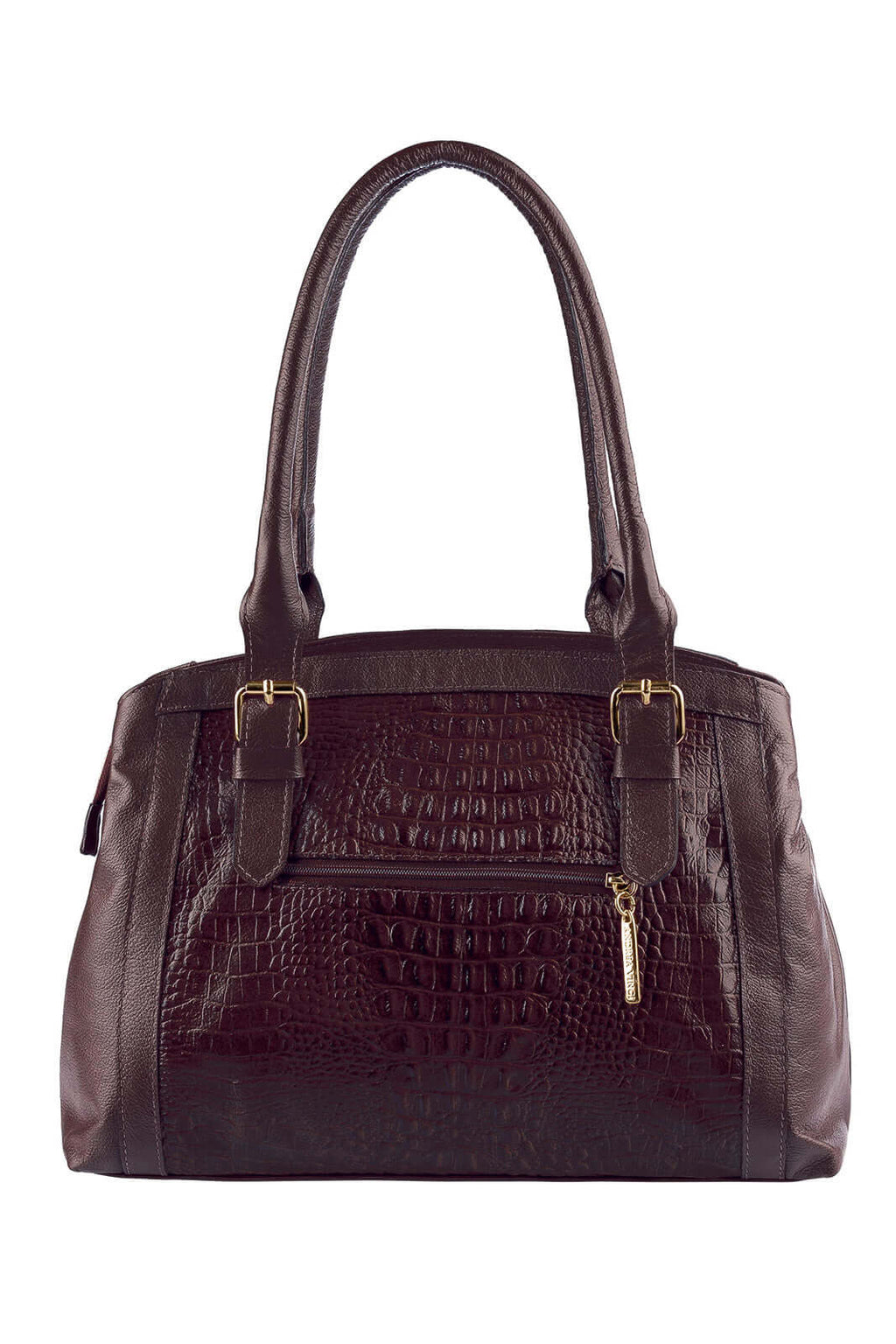 Bolsa de ombro em couro croco Sônia - Enluaze