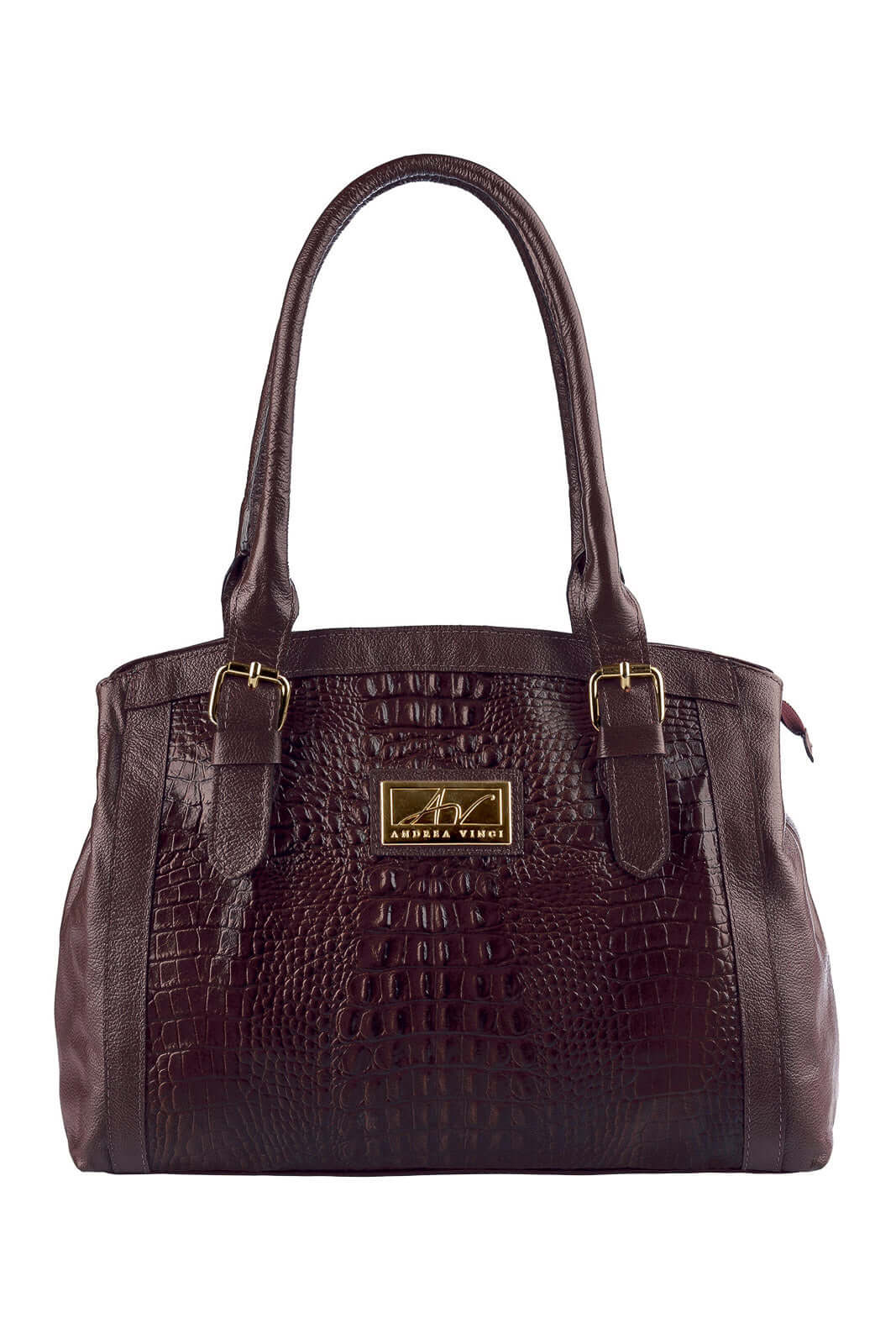 Bolsa de ombro em couro croco Sônia - Enluaze