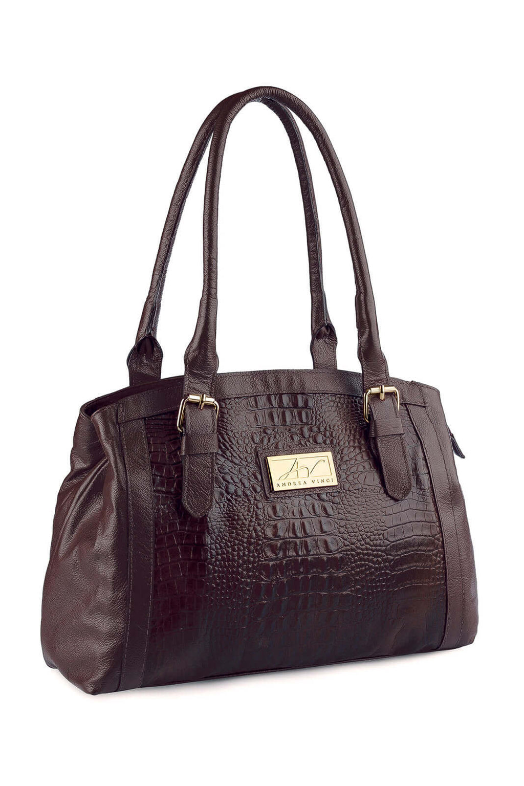 Bolsa de ombro em couro croco Sônia - Enluaze