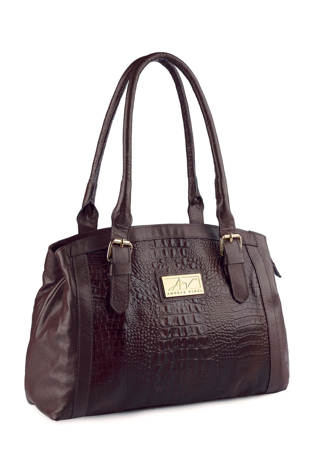 Bolsa de ombro em couro croco Sônia - Enluaze