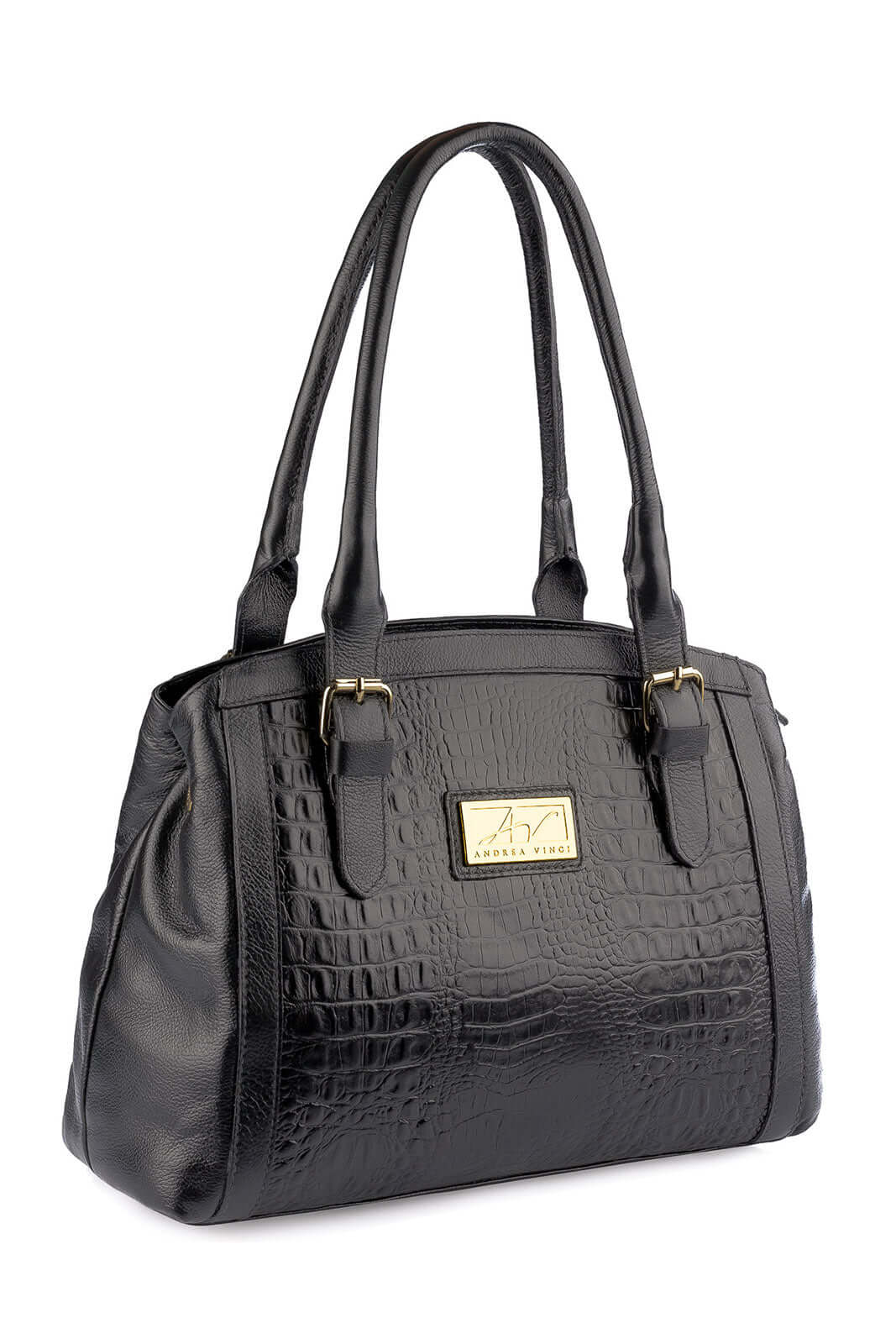 Bolsa de ombro em couro croco Sônia - Enluaze