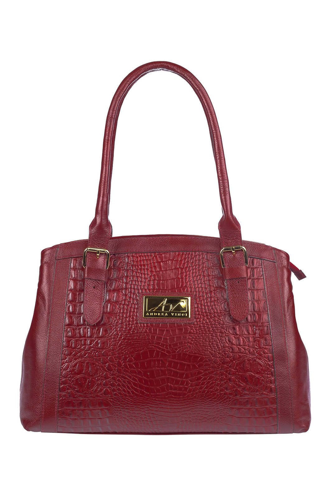 Bolsa de ombro em couro croco Sônia - Enluaze