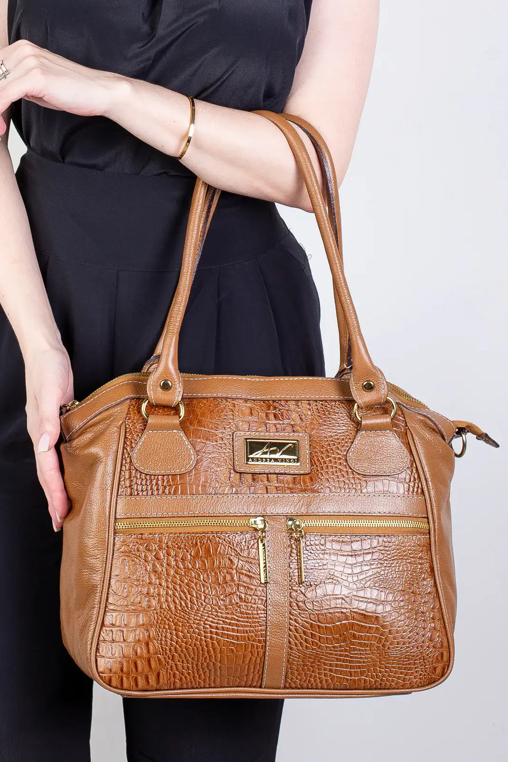 Bolsa de couro croco Luana - Enluaze